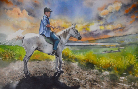 Mauri Virtanen 2022 Equestrian self portrait